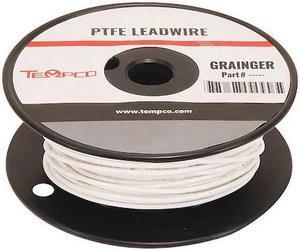 TEMPCO LDWR-1071 High Temp Lead Wire, PTFE, 14 AWG, White, 250 ft