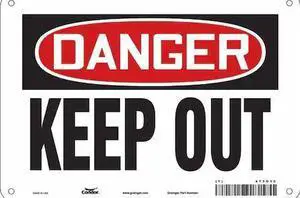 CONDOR 473G10 Safety Sign, 7 in Height, 10 in Width, Aluminum, Vertical