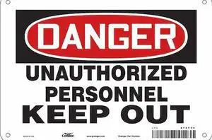 CONDOR 472T36 Safety Sign, 7 in Height, 10 in Width, Aluminum, Vertical