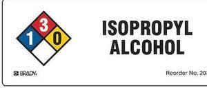 BRADY 20380LS Label,NFR,Isopropyl Alcohol,PK50