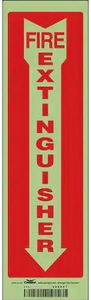 CONDOR 469V21 Safety Sign, 14 in Height, 4 in Width, Glow Vinyl, Horizontal