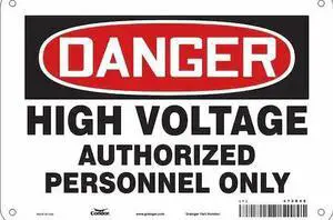 CONDOR 479R68 Safety Sign, 7 in Height, 10 in Width, Aluminum, Vertical