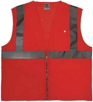 CONDOR 4GJN9 5XL Class 2 Cool Dry High Visibility Vest, Orange