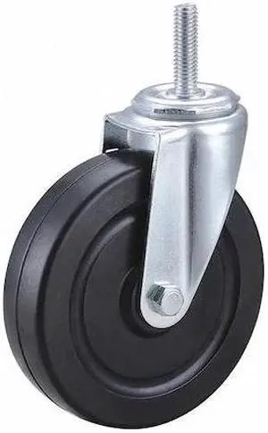 ZORO SELECT DCRR05052S-S13 Swivel Stem Caster,Rubber,5 in.,200 lb.