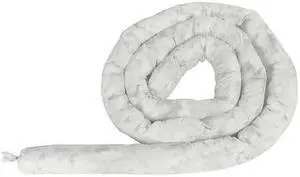 CONDOR 436M83 Sorbent Sock, 28 gal, 1 1/2 in x 24 in, Oil, White, Polypropylene