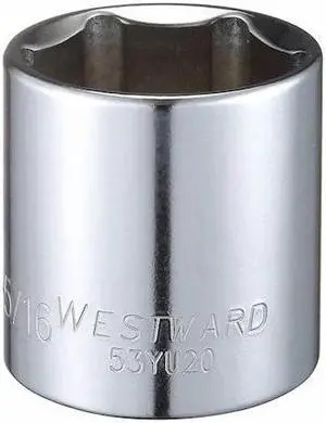 WESTWARD 53YU20 1/2" Drive, SAE Socket, 1-5/16" Socket Sz, 6 Pts