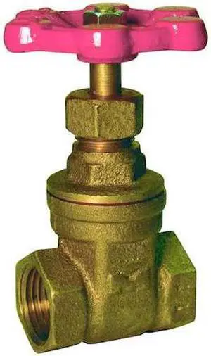 ZORO SELECT 6TWK1 Gate Valve,Brass,1-1/4 In,Brass