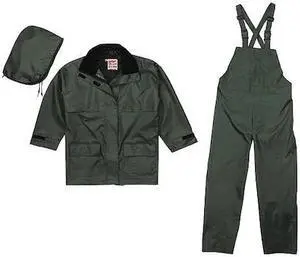 VIKING 2900G-XL 3-Piece Rainsuit with Detachable Hood, Polyester, PVC, 150 den