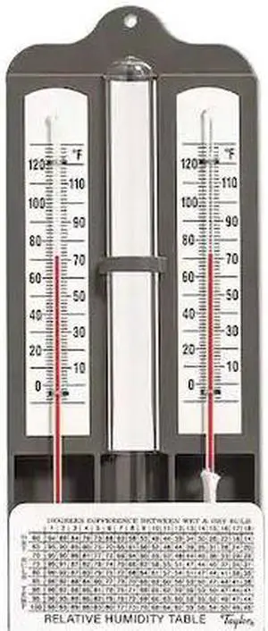 TAYLOR 5525J1 Mason Hygrometer,Range 0/120 F
