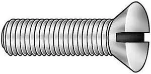 ZORO SELECT 116045-PG #10-32 x 3/4 in Slotted Flat Machine Screw, Plain Brass,
