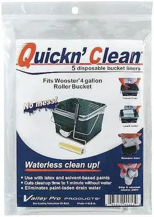 WOOSTER R471 Plastic Paint Bucket Liner, 4 gal, 13 1/2" L, 9" D, 15" W, 5 PK