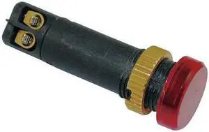 DAYTON 22NY90 Raised Indicator Light,12mm,24V,Red