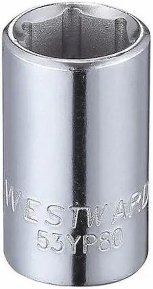 WESTWARD 53YP80 WESTWARD 1/4 in Drive, 11/32" Hex SAE Socket, 6 Points,  Steel,