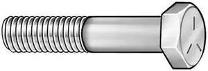 ZORO SELECT MPB3074 Grade 5, 1/4"-20 Hex Head Cap Screw, Chrome Plated Steel,