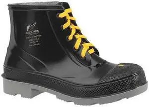 DUNLOP 8610433 Men's Dunlop Rubber Boot, Steel Toe, 6" Height, Black, 9