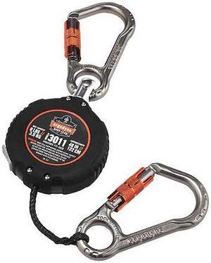 ERGODYNE 3011 Retractable Lanyard,Black,10" to 48"