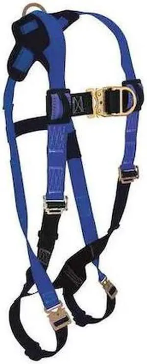 CONDOR G7021QCFDS Full Body Harness, Vest Style, S, Polyester, Black/Blue