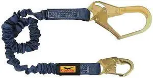 CONDOR 45J282 Shock Absorbing Lanyard, 4 ft. 6" to 6 ft. Length, Snap Hook,