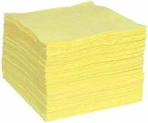 SPILLTECH YPB100H Sorbent Pad, Harsh Chemicals, 29 gal Vol Absorbed per Pkg, 15