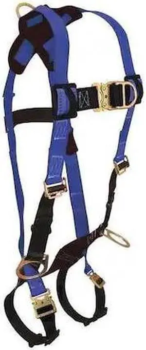 CONDOR G7023QCFDS Full Body Harness, Vest Style, S, Polyester, Black/Blue