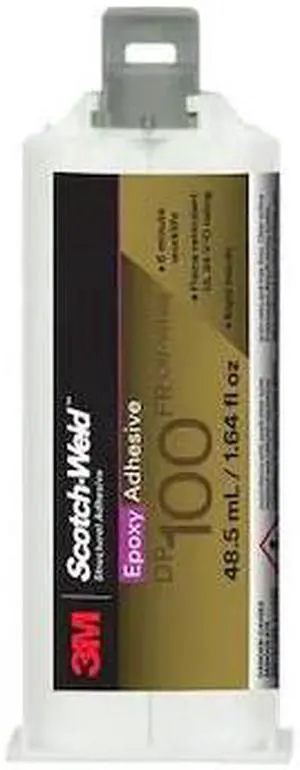 3M 100FR Hot Melt Adhesive, DP100FR Series, Clear, Dual-Cartridge, 1:01 Mix