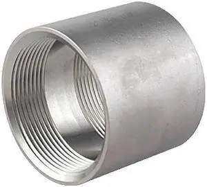 ZORO SELECT 40FC111N020 304 Stainless Steel Coupling, 2 in x 2 in Fitting Pipe