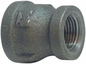 ZORO SELECT 5P570 Reducer Coupling Reducer, 1-1/4" x 3/4" Pipe, FNPT, Malleable