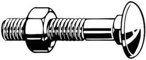 ZORO SELECT M08250.080.0030 Carriage Bolt,Class 4.6,M8-1.25,PK100