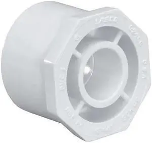 ZORO SELECT 437168 PVC Reducing Bushing, Spigot x Socket, 1 1/4 in x 1 in Pipe