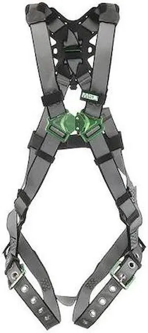 MSA 10195092 Full Body Harness, Vest Style, M, Nylon, Gray