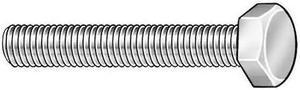 ZORO SELECT HCI210002000-010P Grade A307, 1"-8 Hex Head Cap Screw, Zinc Plated