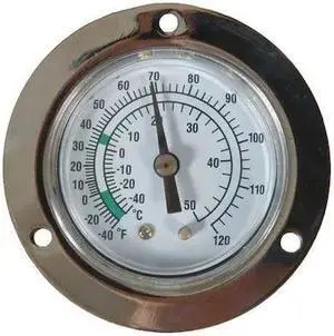 ZORO SELECT 1EPE4 Analog Panel Mt Thermometer, -40 to 120F, Dial Size: 2 in