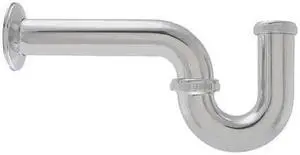 ZORO SELECT 4FEX2 1-1/2" x 1-1/4 Dia, Brass, Chrome, Lavatory/Kitchen, P-Trap