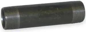 ZORO SELECT 1LMR6 1-1/2" x 4" Black Pipe Nipple Sch 80