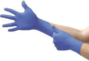 ANSELL N274 Fully Textured Disposable Gloves, Nitrile, Powder Free, Cobalt
