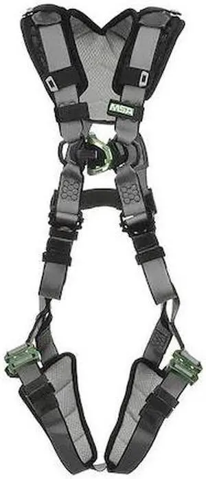 MSA 10194945 Full Body Harness, Vest Style, M, Nylon, Gray