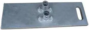 ZORO SELECT 10K030 Guardrail System Base,2-1/2 Ft. L,5In. H