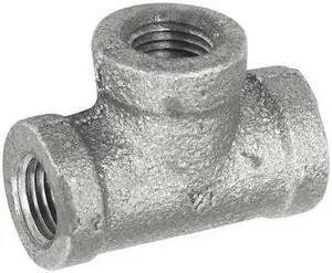 ZORO SELECT 5P847 1-1/4" FNPT Galvanized Tee