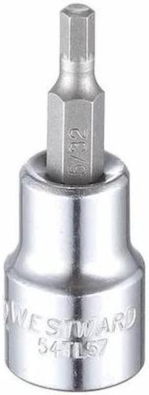 WESTWARD 54TL57 3/8 in Drive Hex Socket Bit SAE 5/32 in Tip, 1 3/4 in L