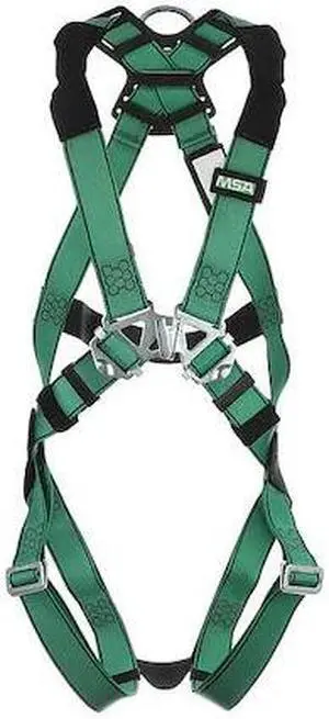MSA 10197197 Full Body Harness, Vest Style, XL, Nylon, Green