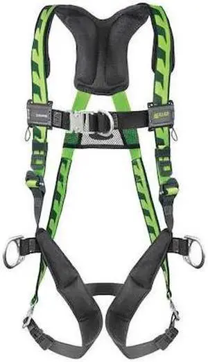 HONEYWELL MILLER ACF-QCDSMG Full Body Harness, Vest Style, S/M, Polyester, Green