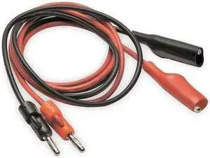 ZORO SELECT 4WRF2 Patch Cord, Alligator Clip and Stacking Banana Plug, 40",