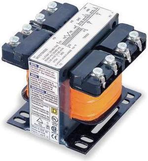 SQUARE D 9070T50D3 Control Transformer, 50 VA, Not Rated, 55°C, 120V AC, 208V AC