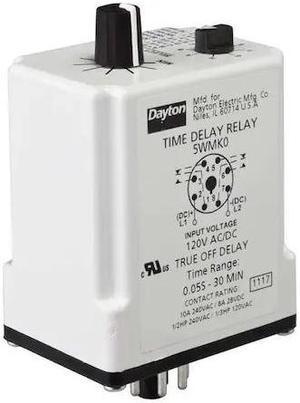 DAYTON 24EP46 Time Dlay Rlay,240VAC,10A,DPDT,0.05 sec.