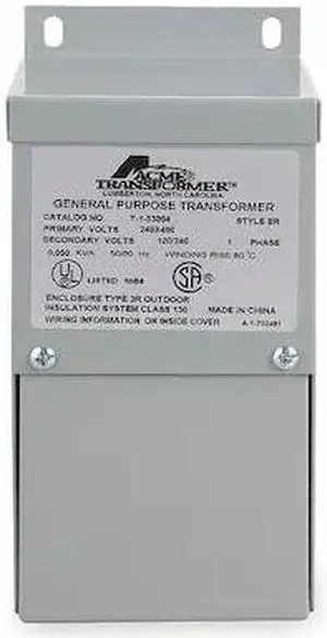 ACME ELECTRIC T279741S Low Voltage Distribution Transformer, 1.5 kVA, NEMA 3R,