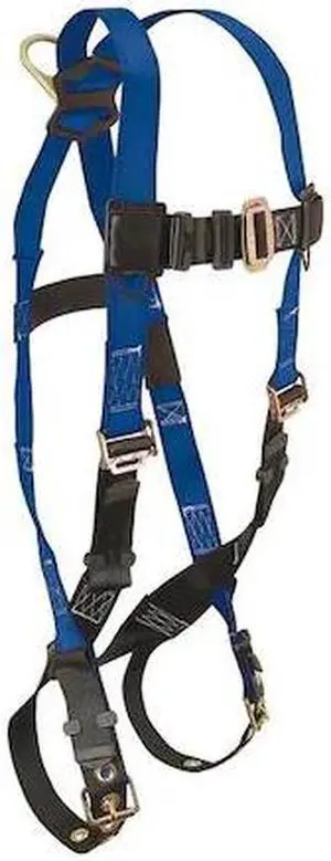CONDOR 19F380 Full Body Harness, Vest Style, Universal, Polyester, Black/Blue