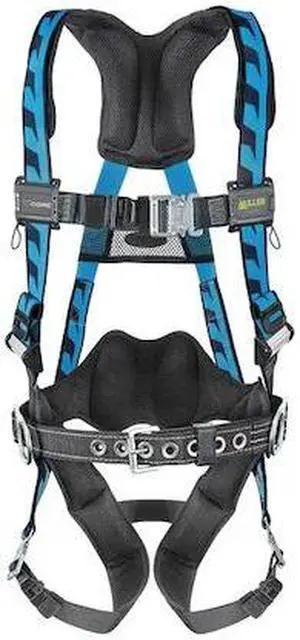 HONEYWELL MILLER AC-QC-BDP/S/MBL AirCore(TM) Full Body Harness, S/M, 400 lb.,