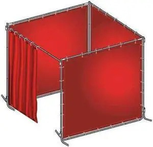 ZORO SELECT 22RP05 Welding Booth Kit, Transparent PVC, 8 ft. W., 6 ft. H., 13