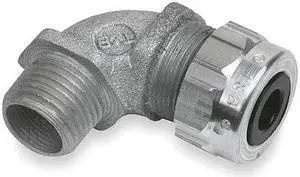 THOMAS & BETTS 4980AL Liquid Tight Connector,1in,90 deg,Silver