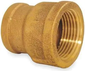 ZORO SELECT 1VGE7 Red Brass Reducing Coupling, FNPT, 1-1/4" x 1" Pipe Size
